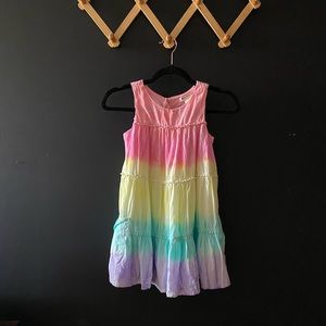 Tie die flounce hem/smock dress
